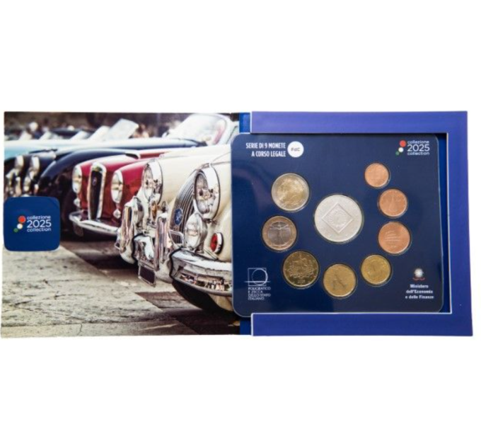 Italië Euroset BU + 5 euro zilveren munt 2025 - 120-jarig jubileum van de Automobielclub
