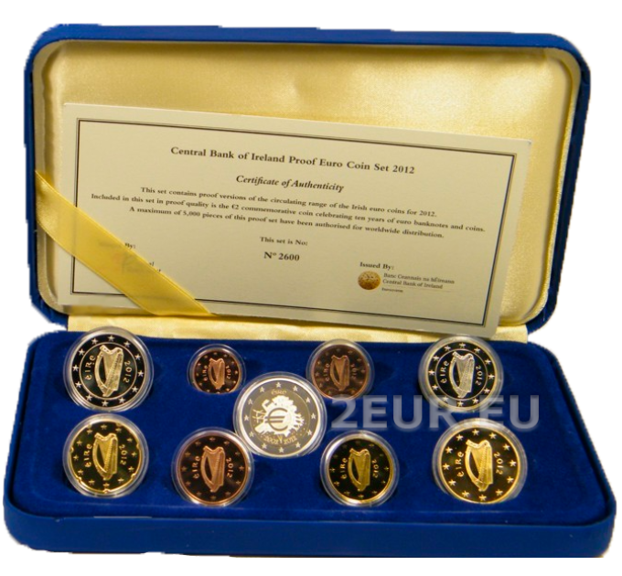 Ierland euro set proof 2012 - TIEN JAAR EURO
