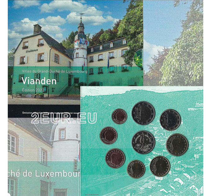 Luxemburg euro set BU 2022 - Vianden - 50 jaar Luxemburgse vlag