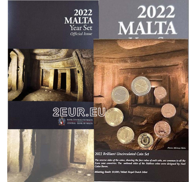 Malta euro set BU 2022 - Hypogeum van Hal Saflieni