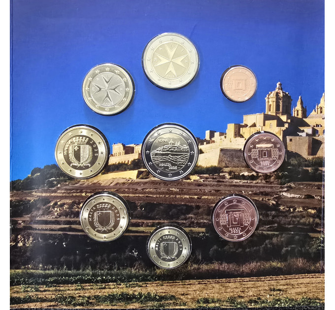 Malta euro set BU 2025 - Maltese ommuurde steden - Mdina