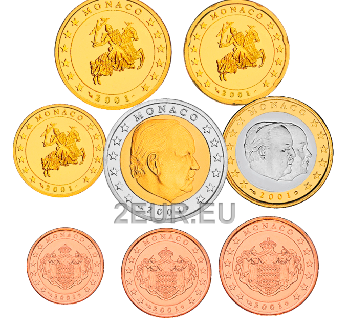 Monaco UNC set 2001 - Set euromunten