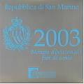 San Marino Euro set BU + 5 euro Zilveren munt 2003