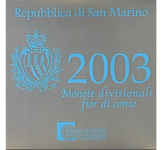 San Marino Euro set BU + 5 euro Zilveren munt 2003