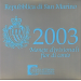 San Marino Euro set BU + 5 euro Zilveren munt 2003