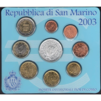 San Marino Euro set BU + 5 euro Zilveren munt 2003