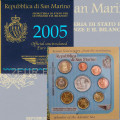 San Marino Euro set BU + 5 euro Zilveren munt 2005