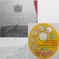 San Marino Euro set BU + 5 euro Zilveren munt 2007