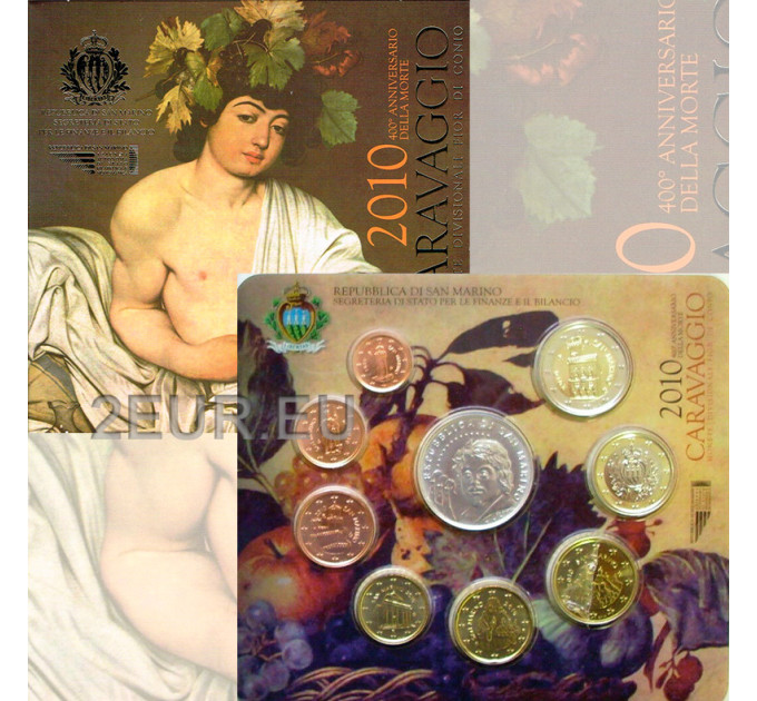 San Marino Euro set BU + 5 euro Zilveren munt 2010