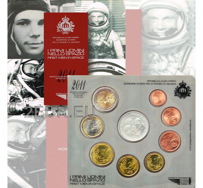 San Marino Euro set BU + 5 euro Zilveren munt 2011