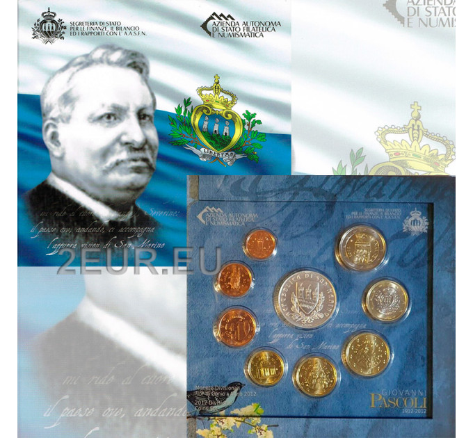 San Marino Euro set BU + 5 euro Zilveren munt 2012