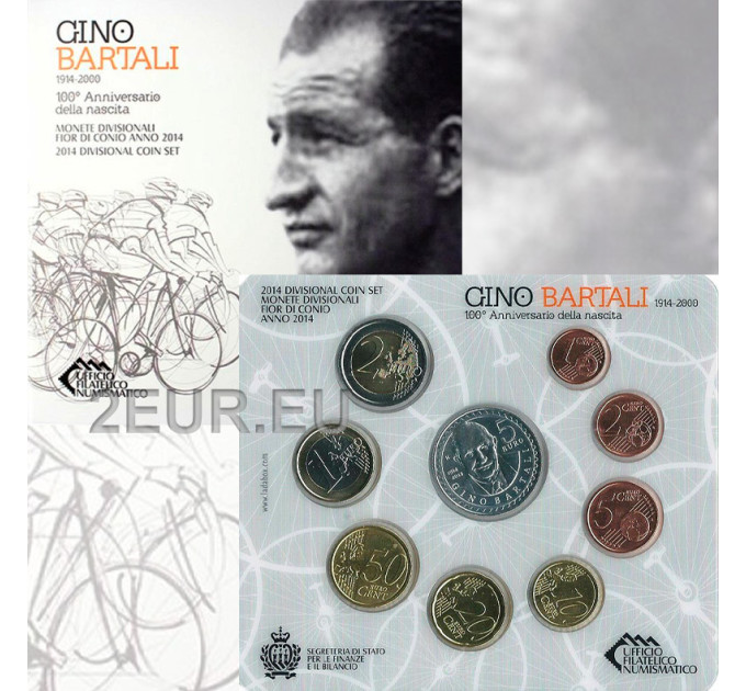 San Marino Euro set BU + 5 euro Zilveren munt 2014