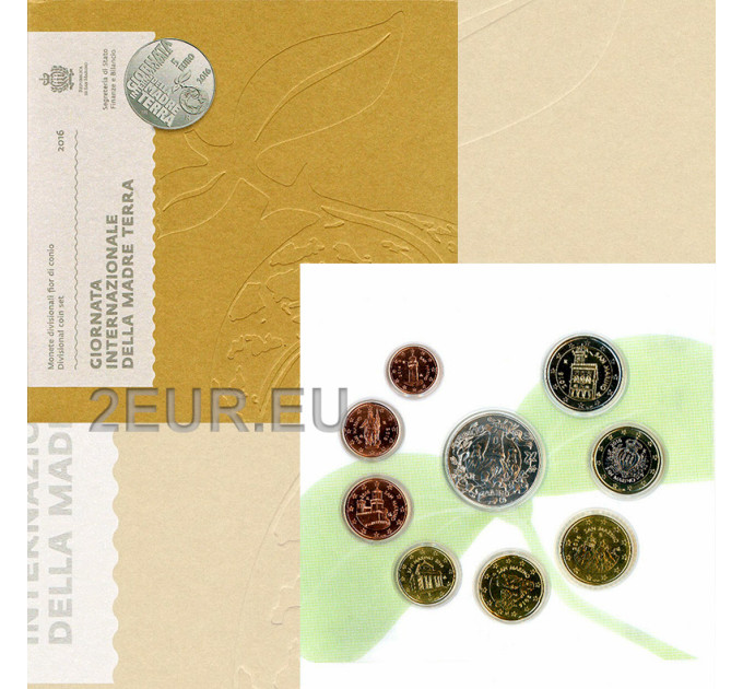 San Marino Euro set BU + 5 euro Zilveren munt 2016