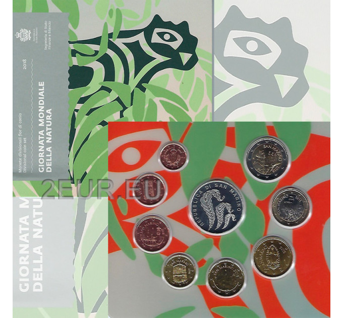 San Marino Euro set BU + 5 euro Zilveren munt 2018