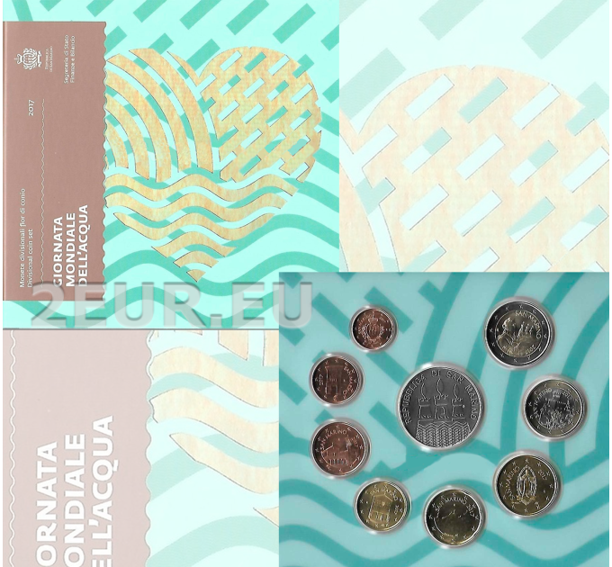 San Marino Euro set BU + 5 euro Zilveren munt 2017