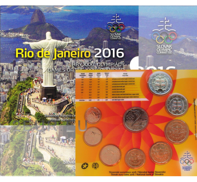 Slovakia Euro coin set BU 2016 - XXXI Olympische Spelen in Rio de Janeiro