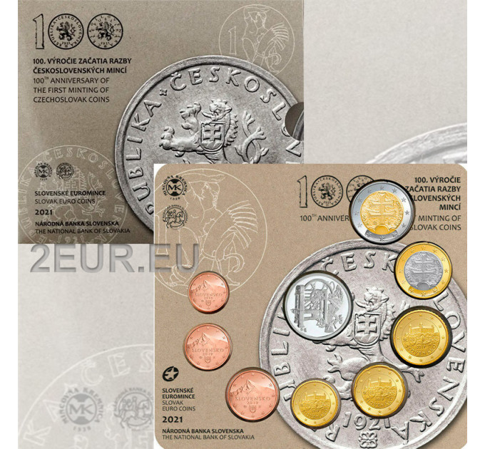 Slovakia Euromuntenset BU 2021 - 100 jaar eerste muntslag