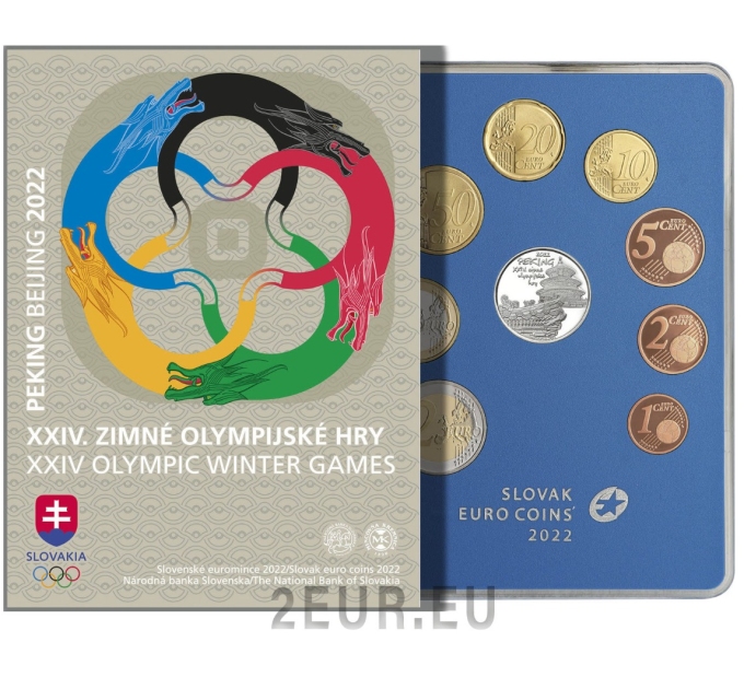 Slovakia Euro set  proof 2022 - Olympische Winterspelen - Peking 2022