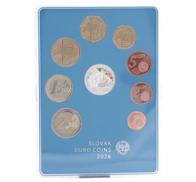 Slovakia Euro set  proof 2026 - Olympische Winterspelen, Milaan - Cortina
