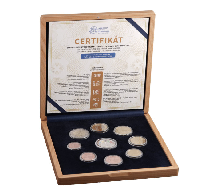 Slovakia Euro set  proof 2026 - Olympische Winterspelen, Milaan - Cortina
