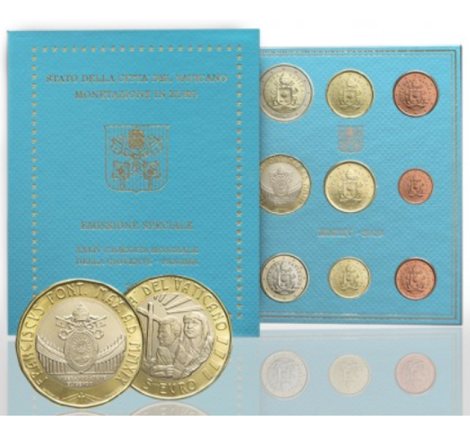 Vaticaan set BU + 5 EURO 2019 - 34e Wereldjongerendag in Panama