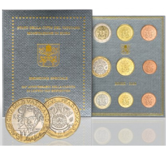 Vaticaan set BU + 5 EURO 2020 - 250e geboortedag van Ludwig van Beethoven
