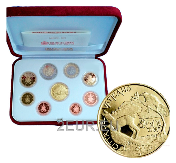 Vaticaan set proof goud 2021 - Euromuntenset
