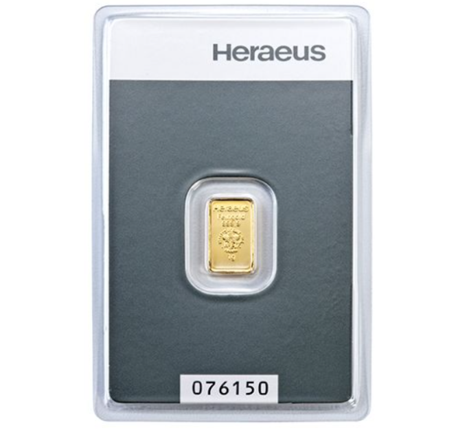 1g Goudstaaf Heraeus