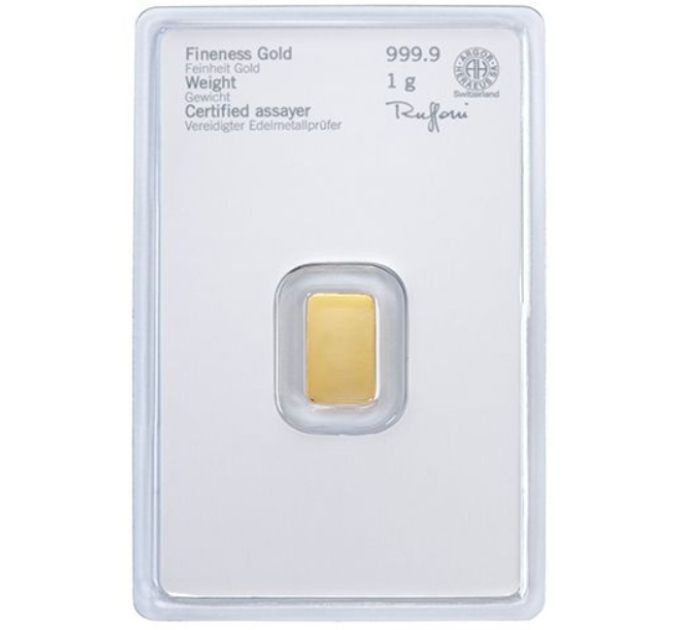1g Goudstaaf Heraeus