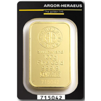 100 g Goudstaaf Argor Heraeus