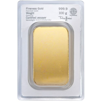 100 g Goudstaaf Heraeus