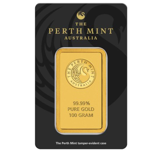 100 g Goudstaaf Perth Mint