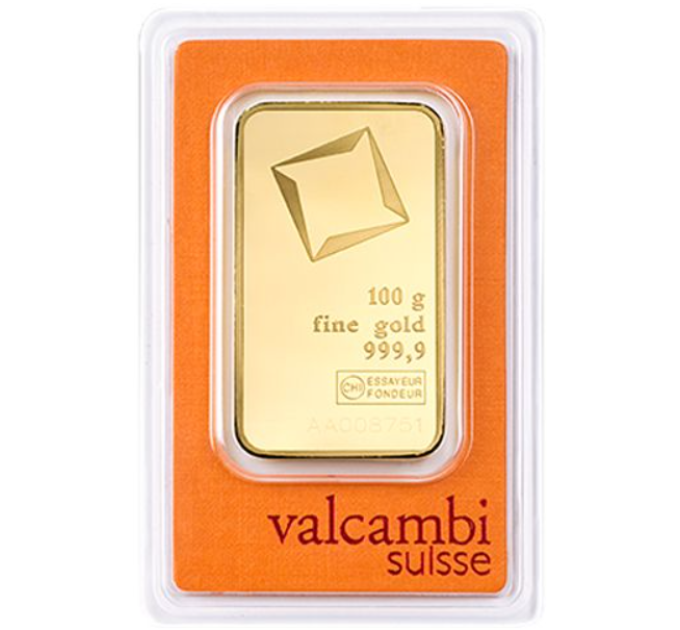 100 g Goudstaaf Valcambi