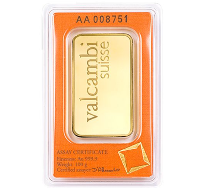 100 g Goudstaaf Valcambi