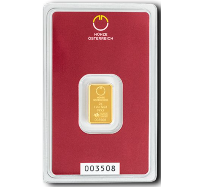 2g Goudstaaf Austrian Mint