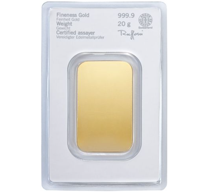 20g Goudstaaf Heraeus