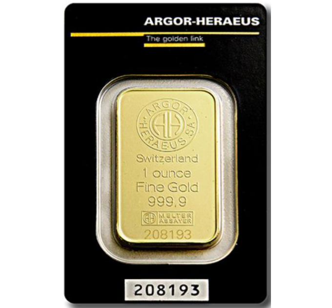 31,1g Goudstaaf Argor Heraeus