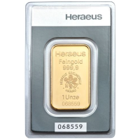 31,1g Goudstaaf Heraeus