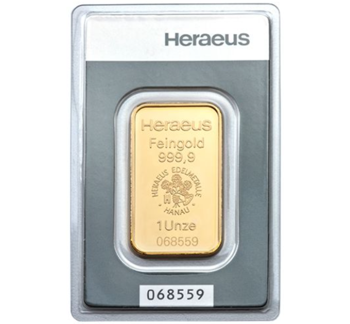 31,1g Goudstaaf Heraeus