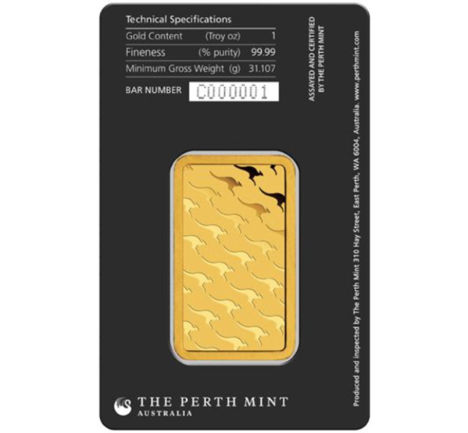 31,1g Goudstaaf Perth Mint