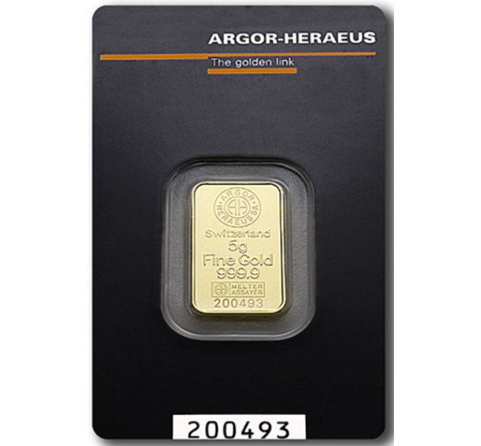 5g Goudstaaf Argor Heraeus