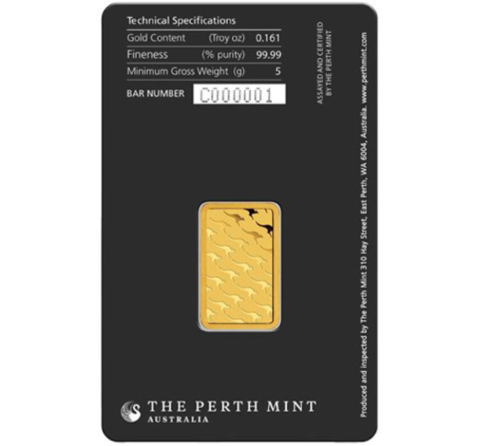 5g Goudstaaf Perth Mint
