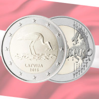 Letland 2 euro UNC 2015 - Ooievaar