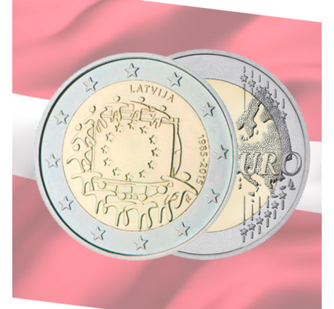 Letland 2 euro UNC 2015 - 30 jaar EU-vlag