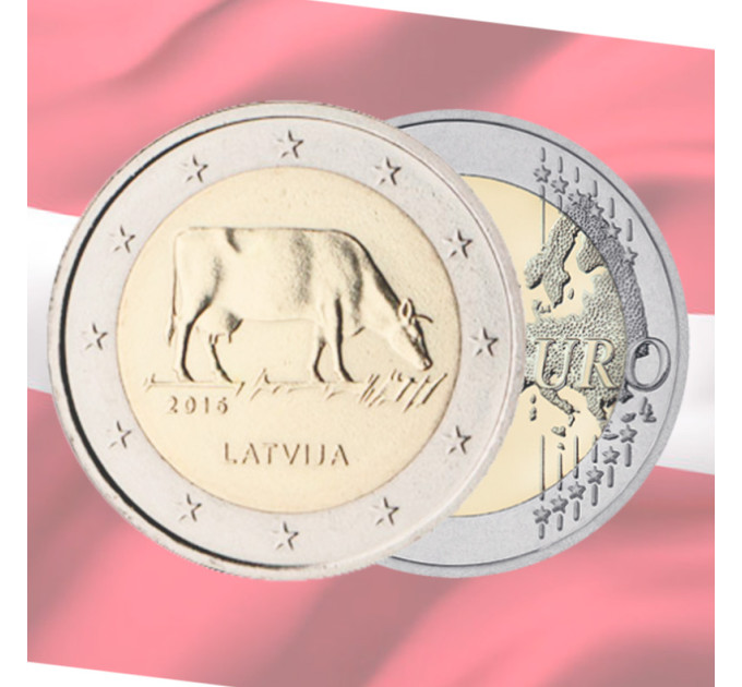 Letland 2 euro UNC 2016 - Melkveehouderij - Koe