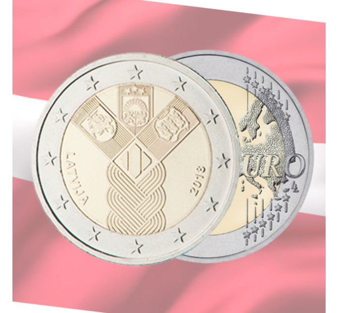 Letland 2 euro UNC 2018 - 100 jaar onafhankelijkheid van de Baltische staten