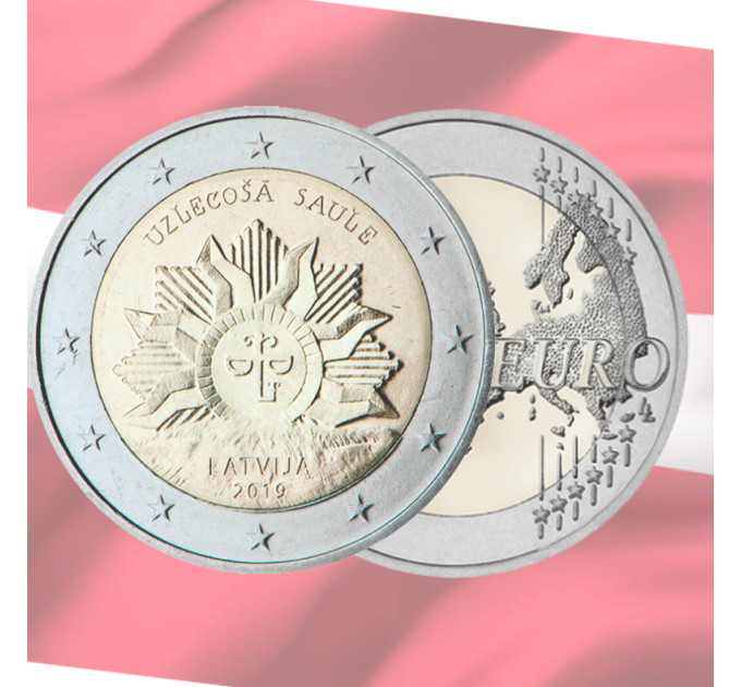 Letland 2 euro UNC 2019 - The Rising Sun