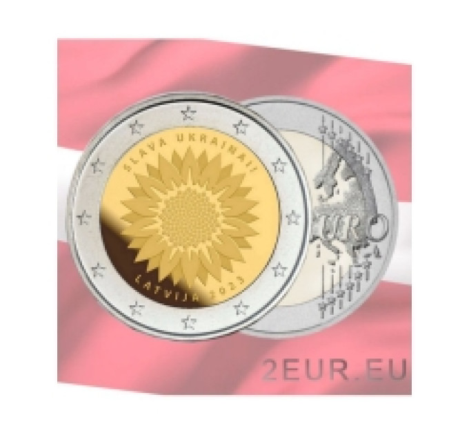 Letland 2 euro UNC 2023 - Slava Ukrainai