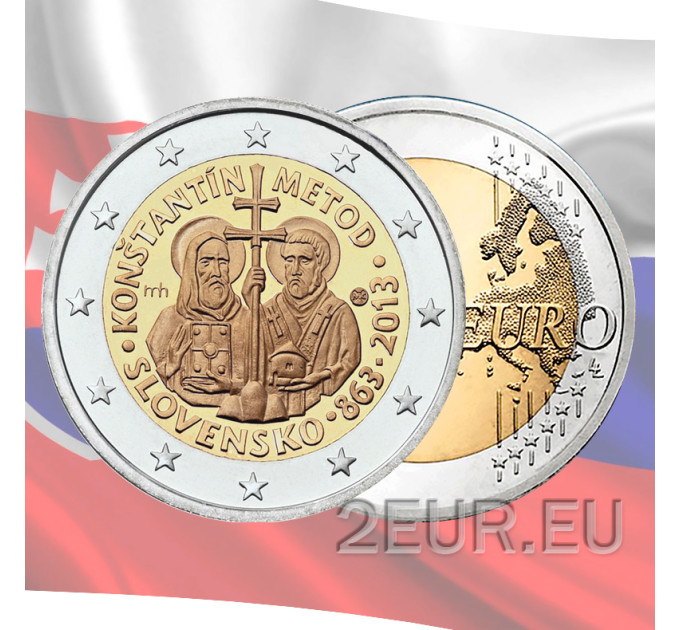Slowakije 2 euro UNC 2013 - 1150e verjaardag van de komst van St. Cyrillus en Methodius in Groot-Moravië