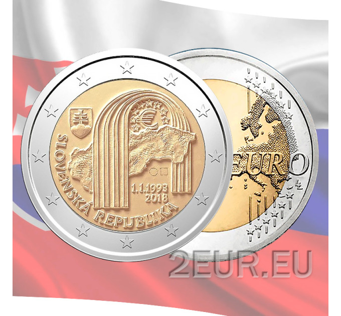 Slowakije 2 euro UNC 2018 - 25e verjaardag van de oprichting van de Slowaakse Republiek